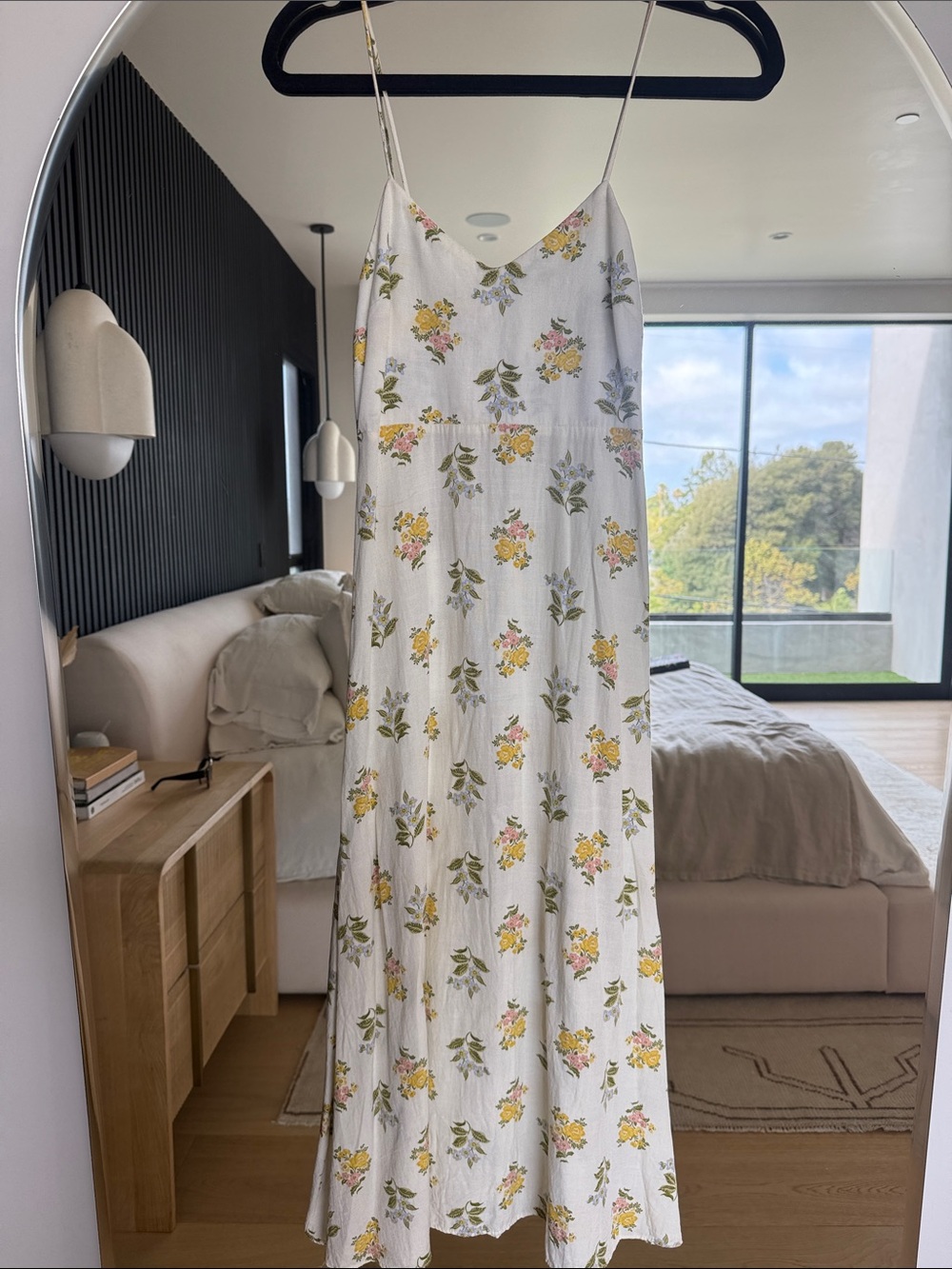 Zara White Floral Dress with Yellow & Pink Blooms